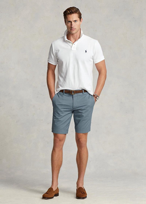 Ralph Lauren Stretch Slim Fit Chino Shorts Herr Blå | 781032-CQM