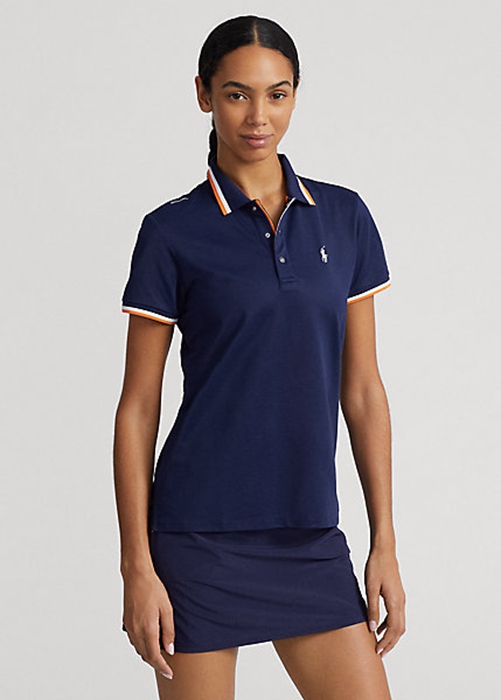 Ralph Lauren Tailored Fit Jersey Piketröja Dam Marinblå | 978214-AUN