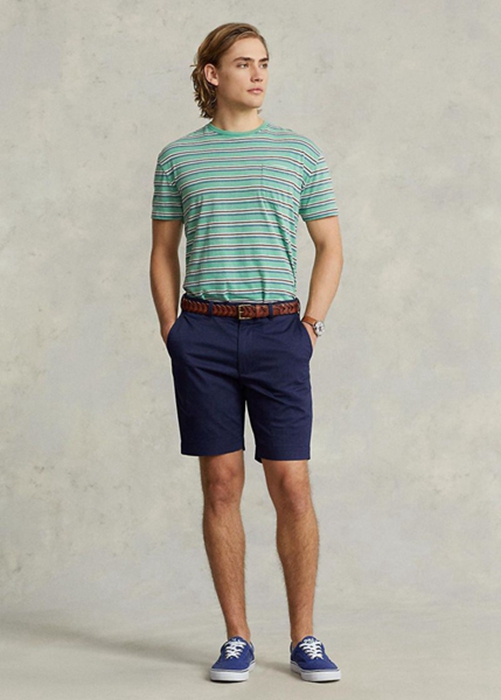 Ralph Lauren Tailored Fit Stretch Twill Shorts Herr Marinblå | 942183-JOP