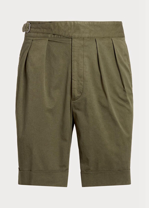 Ralph Lauren Tailored Stretch Chino Shorts Herr Olivgröna | 843092-NGY