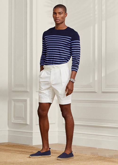 Ralph Lauren Tailored Stretch Chino Shorts Herr Vita | 975348-GAL