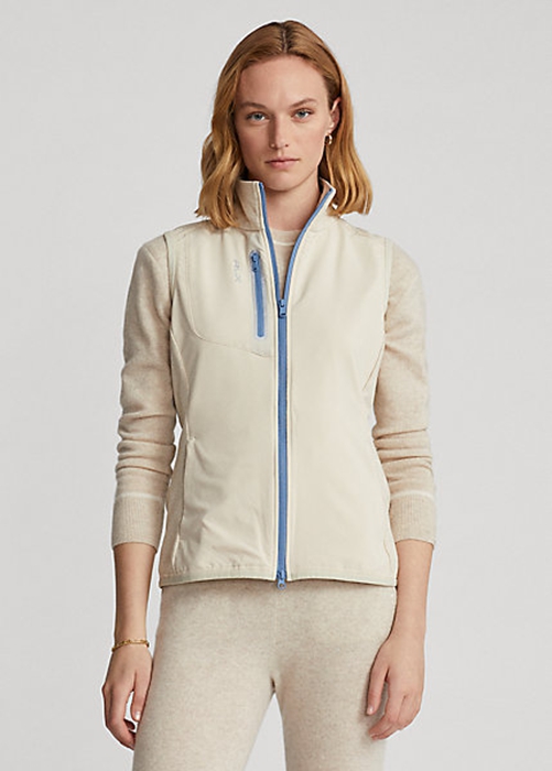 Ralph Lauren Terry Ärmlös Full-Zip Väst Dam Grädde | 703258-JGB