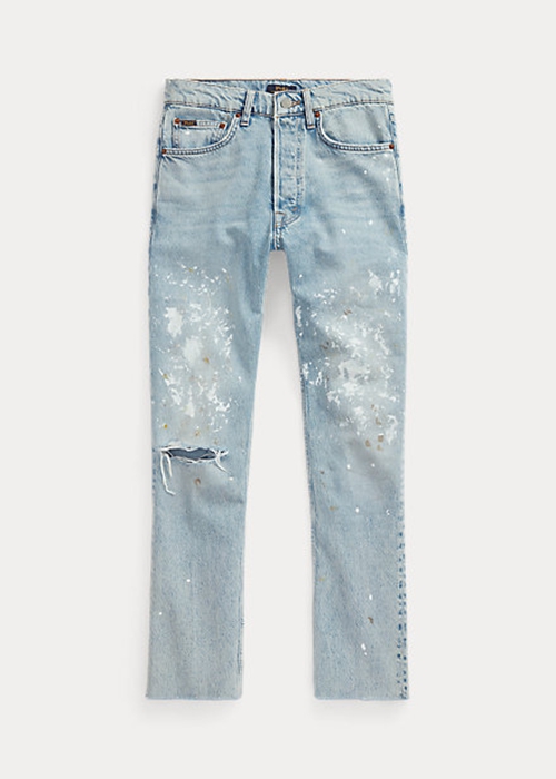 Ralph Lauren The Hetero Leg Cropped Jeans Dam Azurblå | 130278-ZNI