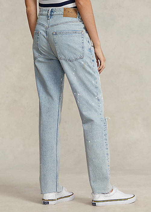 Ralph Lauren The Hetero Leg Cropped Jeans Dam Azurblå | 130278-ZNI