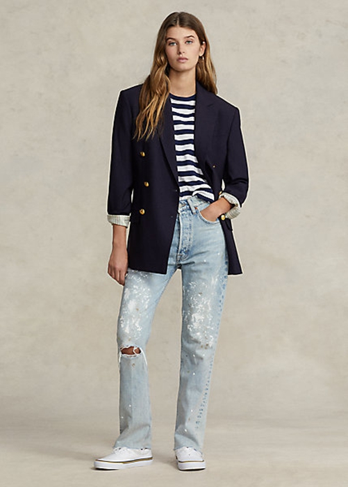 Ralph Lauren The Hetero Leg Cropped Jeans Dam Azurblå | 130278-ZNI