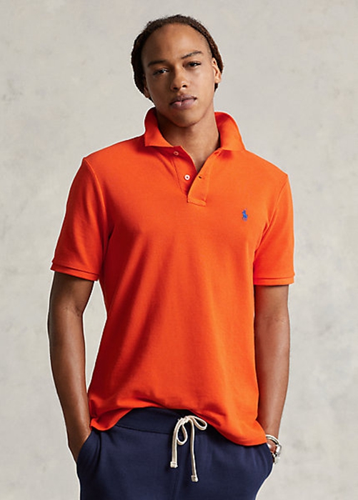 Ralph Lauren The Iconic Mesh Piketröja Herr Orange | 869342-LDW