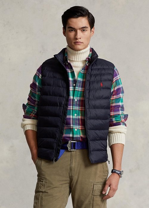 Ralph Lauren The Packable Gilet Väst Herr Marinblå | 413795-UMP