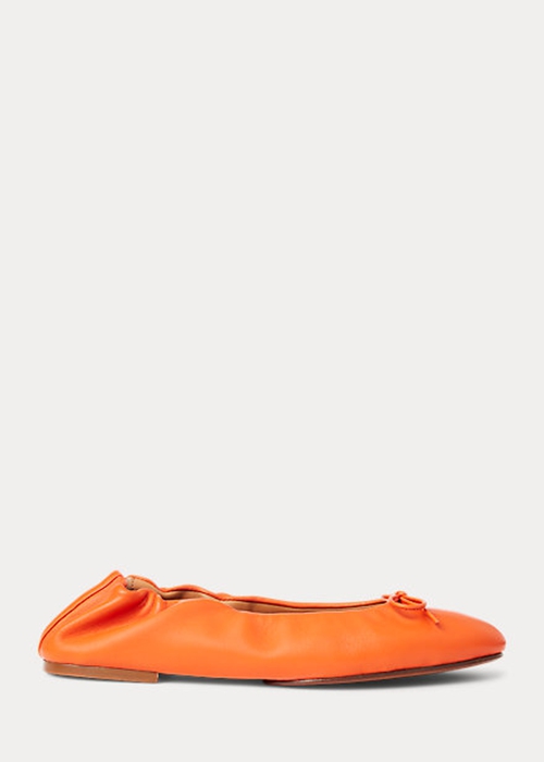 Ralph Lauren The Pony Ballet Platta Skor Dam Orange | 375402-RBM