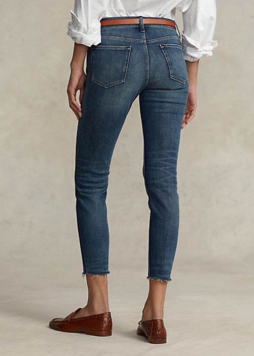 Ralph Lauren Tompkins Mager Crop Jeans Dam Mörkindigo | 158906-PHV