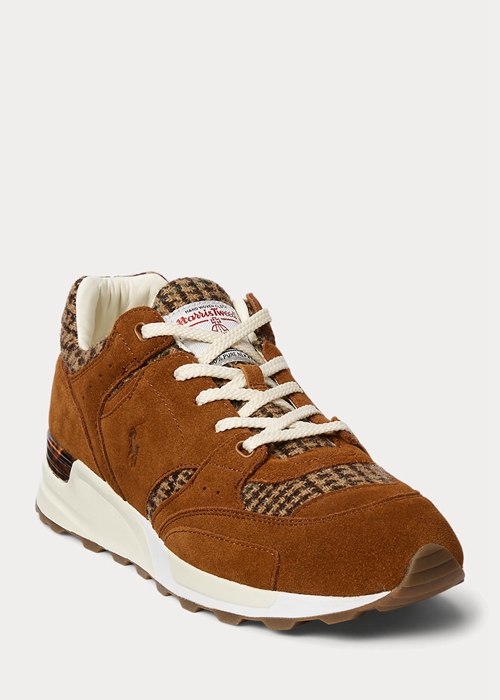 Ralph Lauren Trackster 200 Harris Tweed® Sneakers Herr Bruna | 046279-ELQ