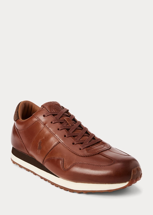 Ralph Lauren Train 85 Läder Sneakers Herr Bruna | 604971-RCI