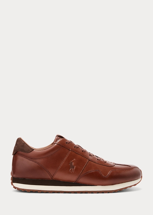 Ralph Lauren Train 85 Läder Sneakers Herr Bruna | 604971-RCI