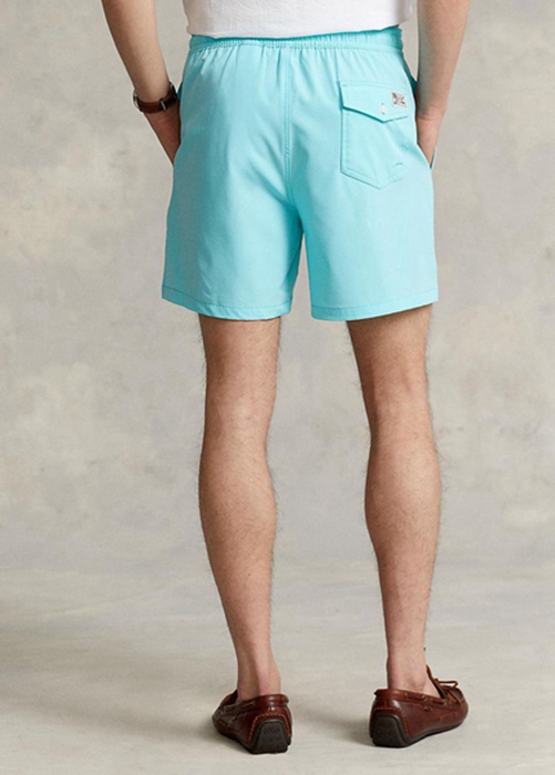 Ralph Lauren Traveller Swimming Trunk Shorts Herr Blå | 953867-AEZ