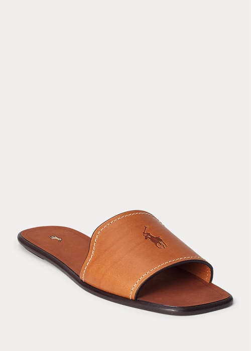 Ralph Lauren Vachetta Läder Tofflor Dam Bruna | 062519-PMR