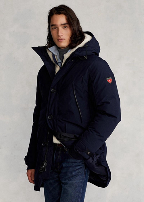 Ralph Lauren Vatten-repellent Down Parka Jacka Herr Marinblå | 872051-IBA