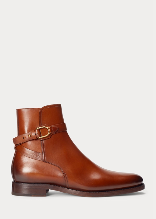 Ralph Lauren Welington Burnished Calfskin Stövlar Herr Bruna | 962741-OVP