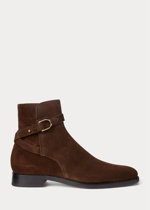 Ralph Lauren Welington Calf-Mocka Stövlar Herr Mörkbruna | 753296-GHQ