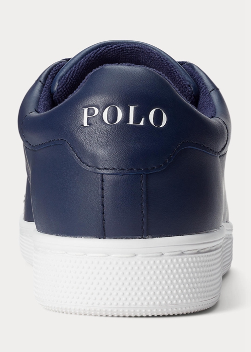 Ralph Lauren Wilton Läder Sneakers Herr Marinblå Vita | 062935-IDP