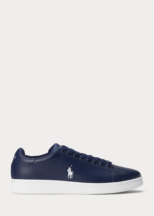 Ralph Lauren Wilton Läder Sneakers Herr Marinblå Vita | 062935-IDP