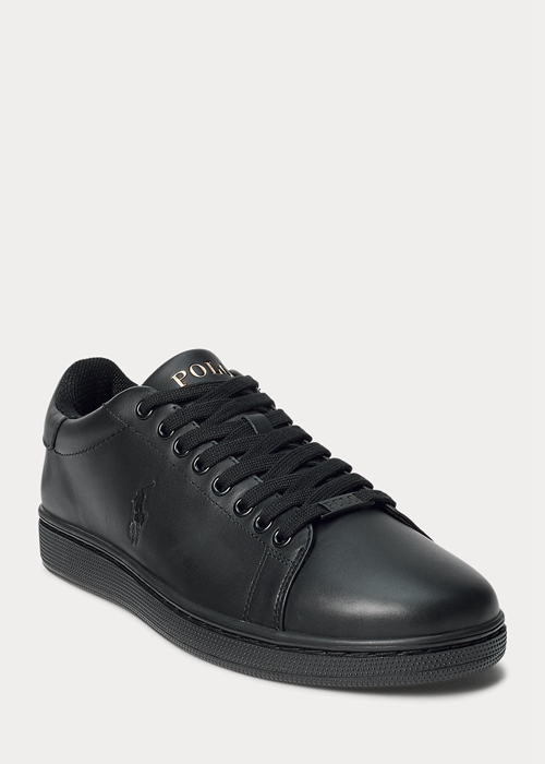 Ralph Lauren Wilton Läder Sneakers Herr Svarta | 508639-YIP