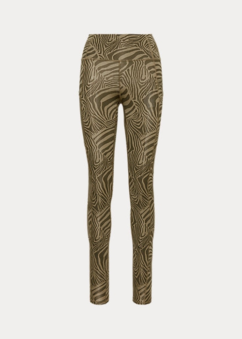 Ralph Lauren Zebra-Print Stretch Jersey Leggings Dam Olivgröna | 947851-MQX