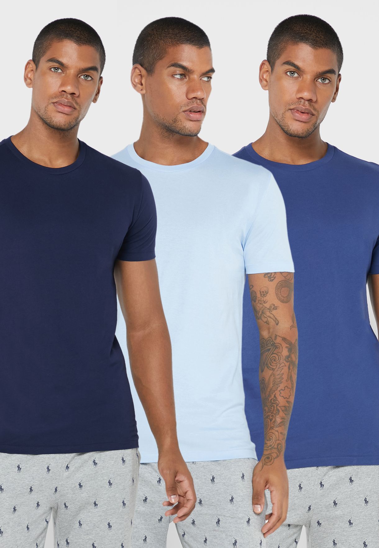 Ralph Lauren 3 Pack Assorted Crew Neck T-shirt Herr Olika Färger | 381576-VBU