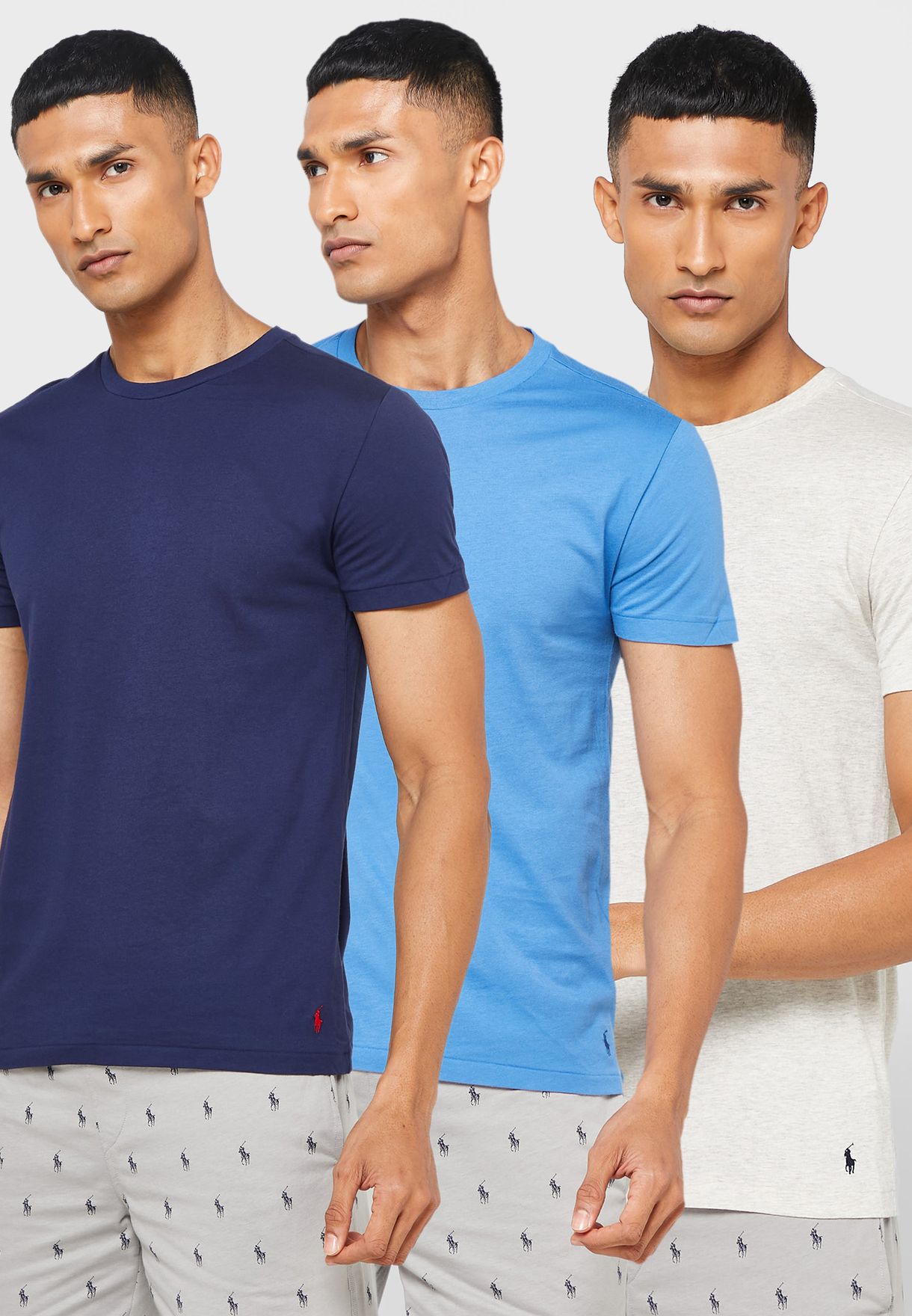 Ralph Lauren 3 Pack Assorted Crew Neck T-shirt Herr Olika Färger | 496087-QXM