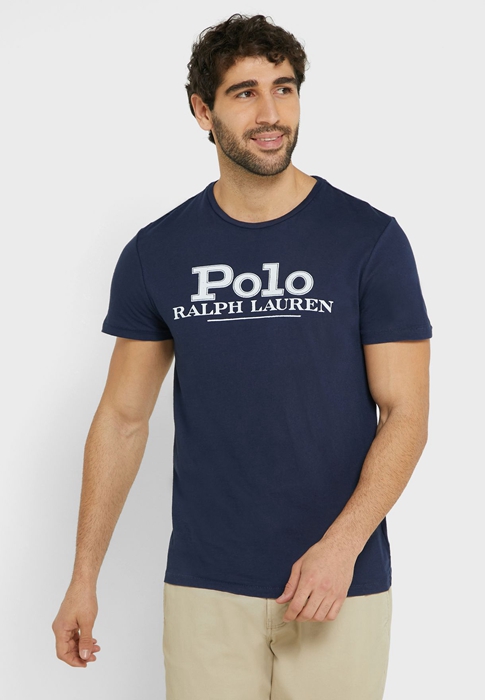 Ralph Lauren Chest Logo T-shirt Herr Marinblå | 617452-DZC