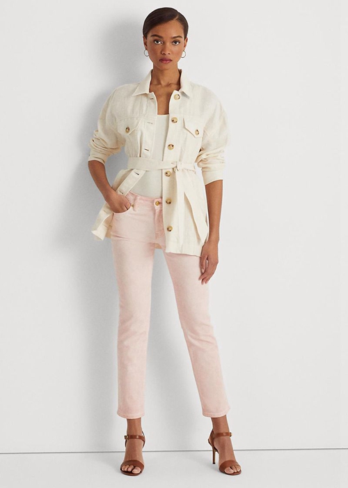 Ralph Lauren Coated Mid-Rise Hetero Ankle Jeans Dam Rosa | 102487-MAX