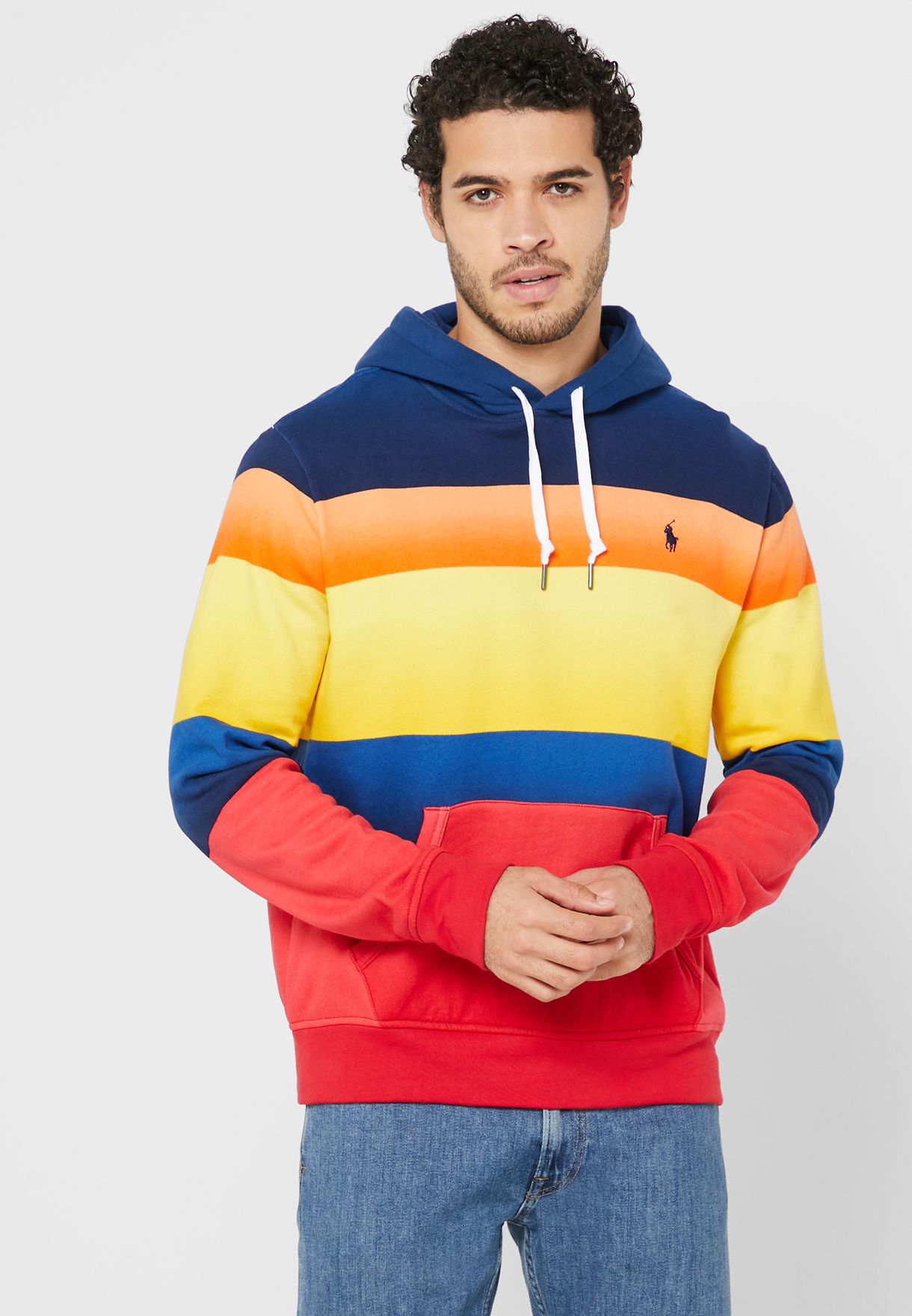 Ralph Lauren Color Block Hoodie Herr Olika Färger | 271580-PMT