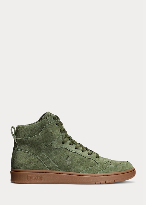 Ralph Lauren Court Mocka High-Top Sneakers Herr Gröna | 506214-QIF