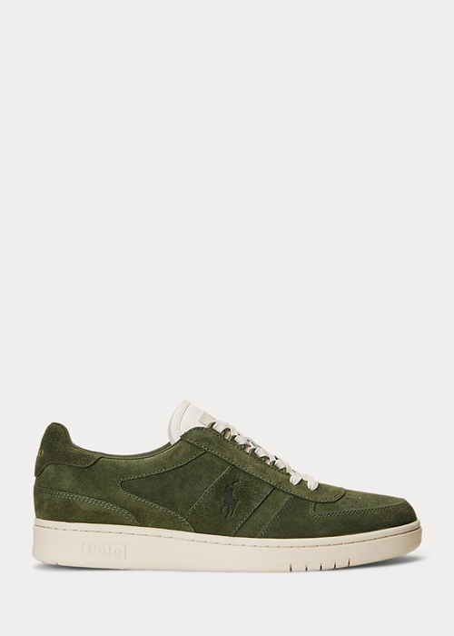 Ralph Lauren Court Mocka Low-Top Sneakers Herr Olivgröna | 267491-HBY