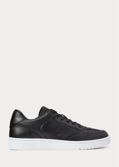 Ralph Lauren Court Sneakers Herr Svarta | 170264-TZQ