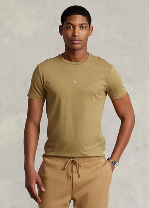 Ralph Lauren Custom Slim Fit Crewneck T-shirt Herr Bruna | 813952-NTK