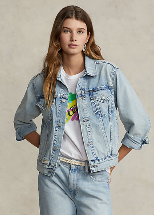 Ralph Lauren Denim Trucker Jacka Dam Blå | 428750-XAG