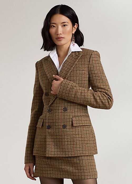 Ralph Lauren Donaldson Checked Tweed Jacka Dam Bruna | 254179-RME