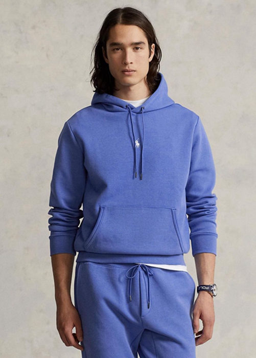 Ralph Lauren Double-knit Hoodie Herr Blå | 273860-IDZ