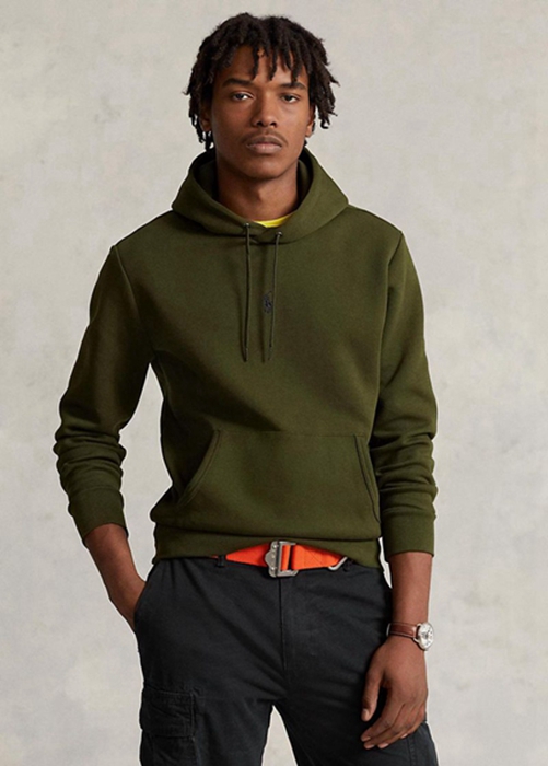 Ralph Lauren Double-knit Hoodie Herr Olivgröna | 430251-PNG