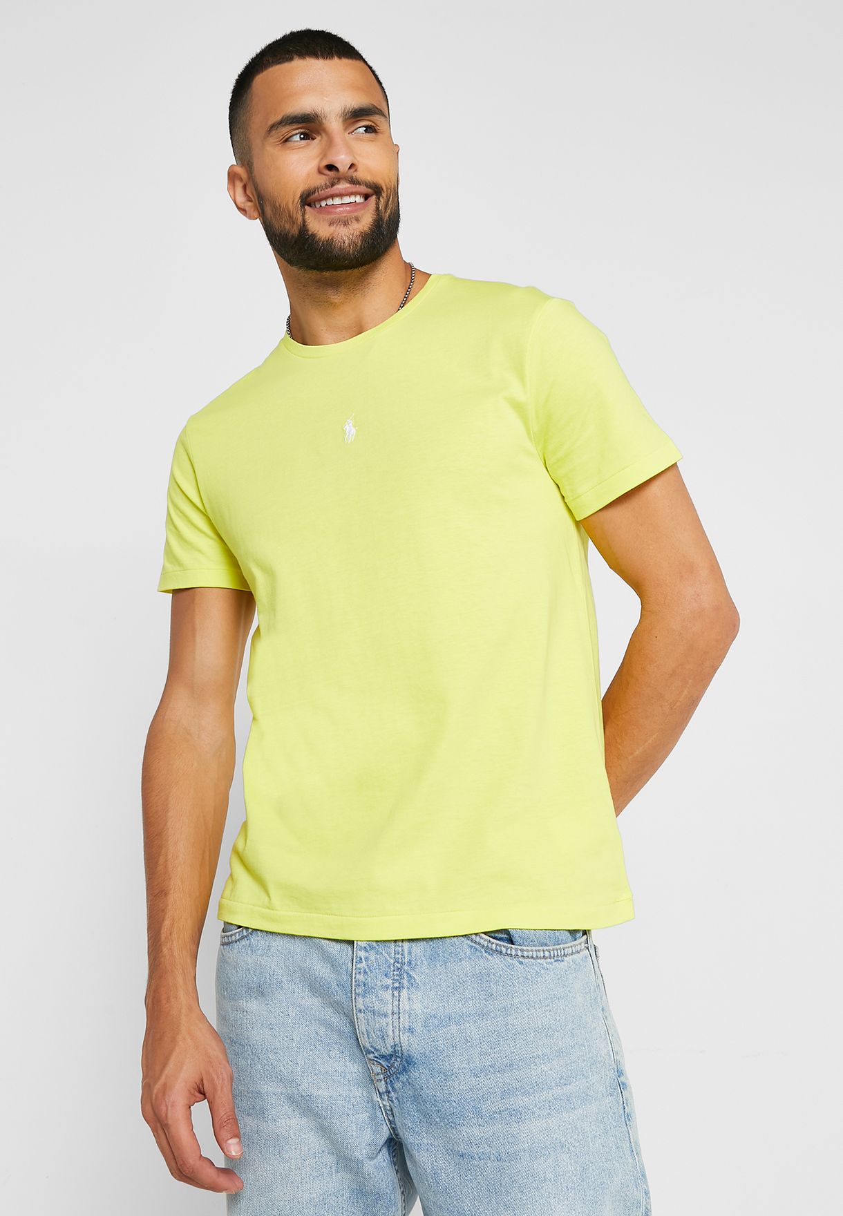 Ralph Lauren Essential Crew Neck T-shirt Herr Gula | 261340-DIX