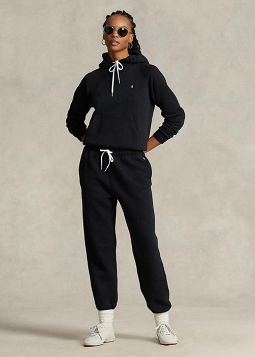 Ralph Lauren Fleece Athletics Byxor Dam Svarta | 730294-JDQ