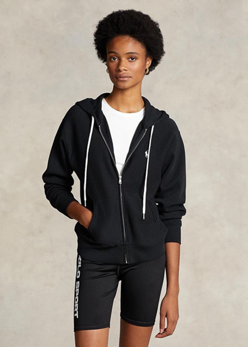 Ralph Lauren Fleece Full-zip Hoodie Dam Svarta | 857910-OLM