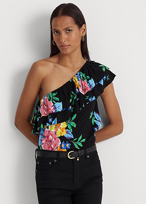 Ralph Lauren Floral Jersey One-Shoulder Blast Dam Olika Färger | 158927-GTP