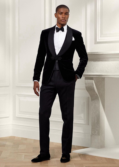 Ralph Lauren Gregory Handmade Barathea Tuxedo Byxor Herr Svarta | 836249-VTB