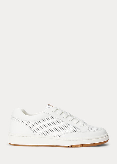 Ralph Lauren Hailey Perforated Läder Sneakers Dam Vita | 927185-JHZ