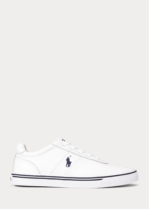 Ralph Lauren Hanford Läder Sneakers Herr Vita | 127365-TEB