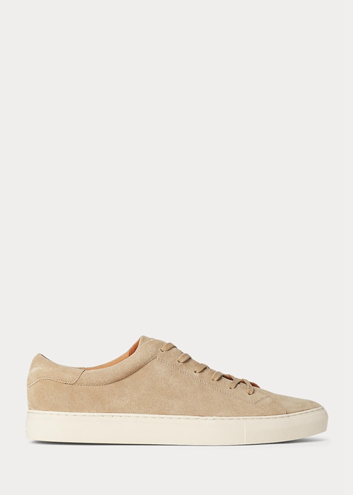 Ralph Lauren Jermain Mocka Sneakers Herr Beige | 185962-BCP