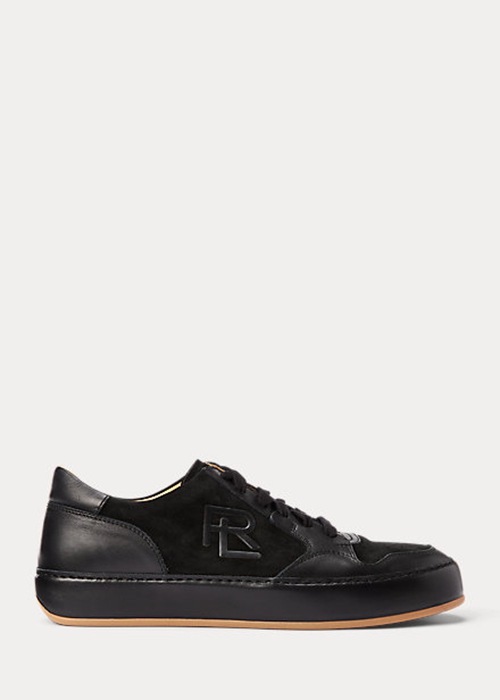 Ralph Lauren Jinett Mocka & Läder Low-Top Sneakers Dam Svarta | 782391-MQD