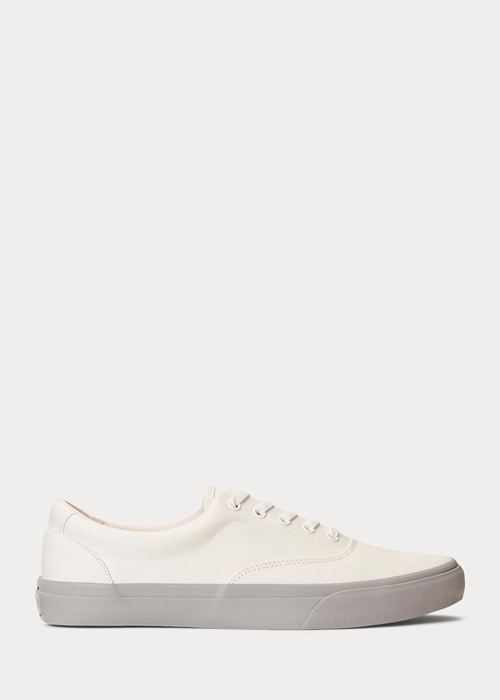 Ralph Lauren Keaton Twill Sneakers Herr Vita Grå | 347125-UHA