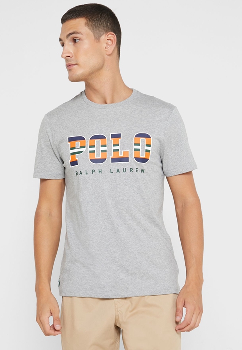 Ralph Lauren Logo Crew Neck T-shirt Herr Grå | 395064-WRT