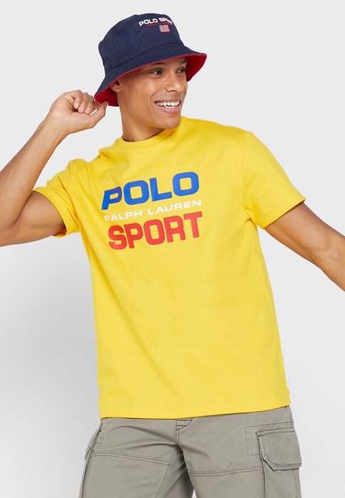 Ralph Lauren Logo Crew Neck T-shirt Herr Gula | 560187-WNH